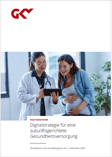 Cover des Positionspapiers: Digitalstrategie für eine zukunftsgerichtete Gesundheitsversorgung